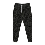 Black And Grey Western Floral Print Jogger Pants