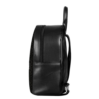Black And Grey Western Floral Print Leather Backpack