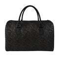 Black And Grey Western Floral Print Leather Duffel Bag