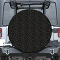 Black And Grey Western Floral Print Leather Spare Tire Cover
