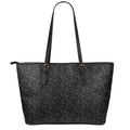 Black And Grey Western Floral Print Leather Tote Bag With Zipper