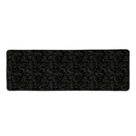 Black And Grey Western Floral Print Long Kitchen Mat