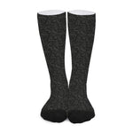 Black And Grey Western Floral Print Long Socks