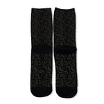Black And Grey Western Floral Print Long Socks