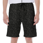 Black And Grey Western Floral Print Men's Beach Shorts