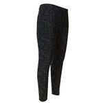 Black And Grey Western Floral Print Men's Compression Pants
