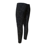Black And Grey Western Floral Print Men's Compression Pants
