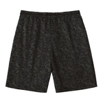 Black And Grey Western Floral Print Men's Swim Trunks