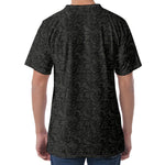 Black And Grey Western Floral Print Men's Velvet T-Shirt