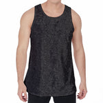 Black And Grey Western Floral Print Men's Velvet Tank Top
