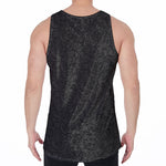 Black And Grey Western Floral Print Men's Velvet Tank Top