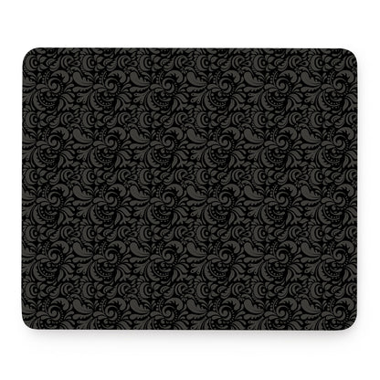 Black And Grey Western Floral Print Mouse Pad