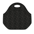 Black And Grey Western Floral Print Neoprene Lunch Bag