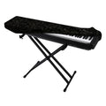 Black And Grey Western Floral Print Piano Keyboard Cover
