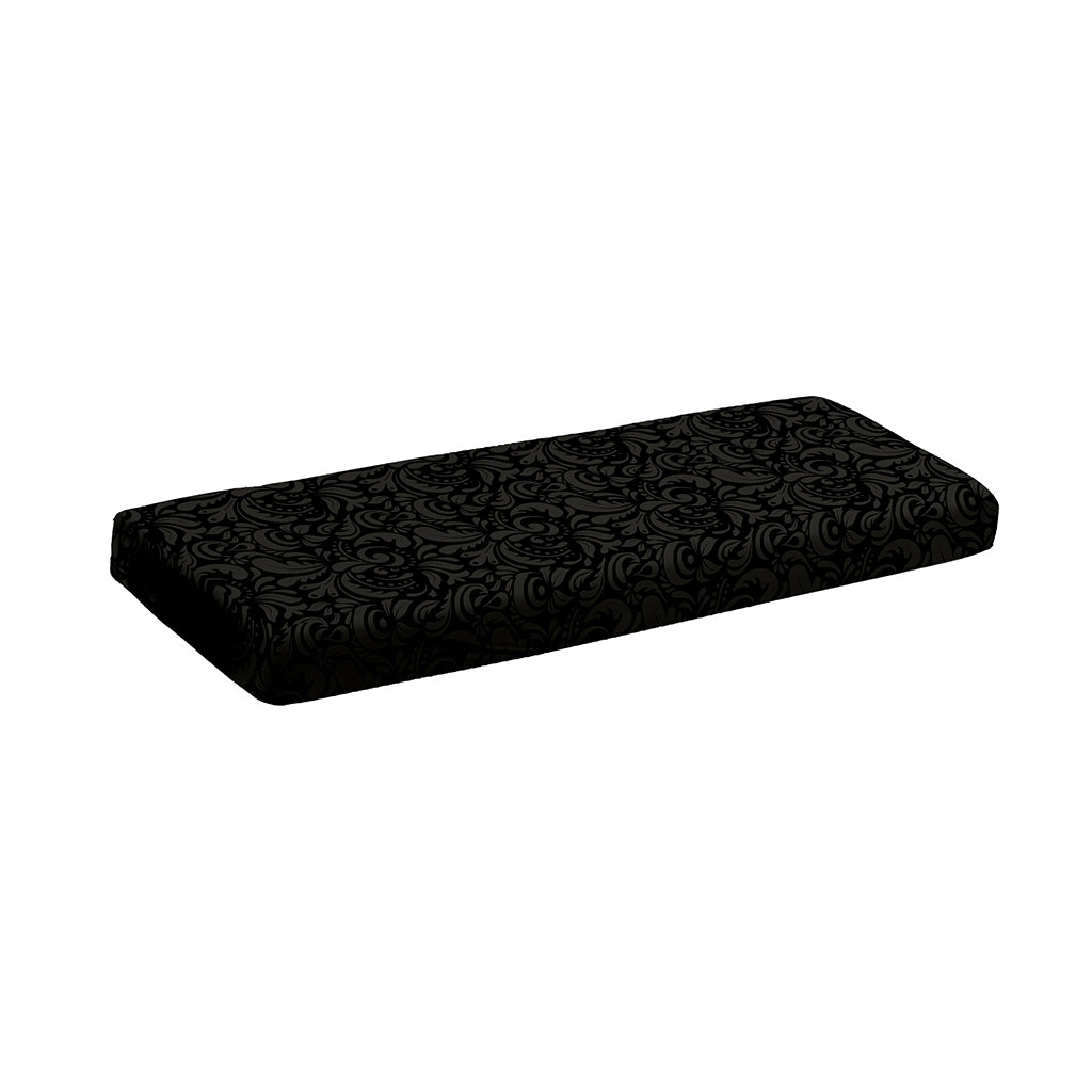 Black And Grey Western Floral Print Piano Keyboard Cover