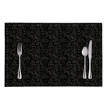 Black And Grey Western Floral Print Placemat