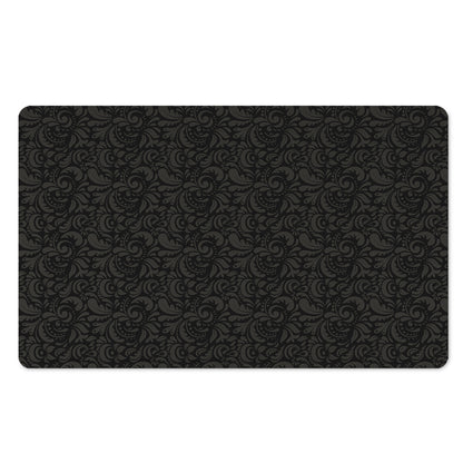 Black And Grey Western Floral Print Polyester Doormat