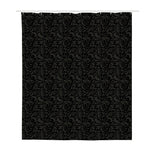 Black And Grey Western Floral Print Polyester Shower Curtain