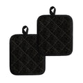 Black And Grey Western Floral Print Pot Holders