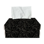 Black And Grey Western Floral Print Rectangle Tissue Box Cover