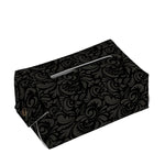 Black And Grey Western Floral Print Rectangle Tissue Box Cover