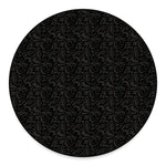 Black And Grey Western Floral Print Round Floor Mat