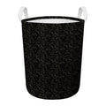 Black And Grey Western Floral Print Round Laundry Basket