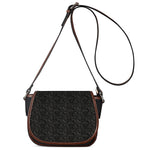 Black And Grey Western Floral Print Saddle Bag