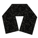 Black And Grey Western Floral Print Scarf