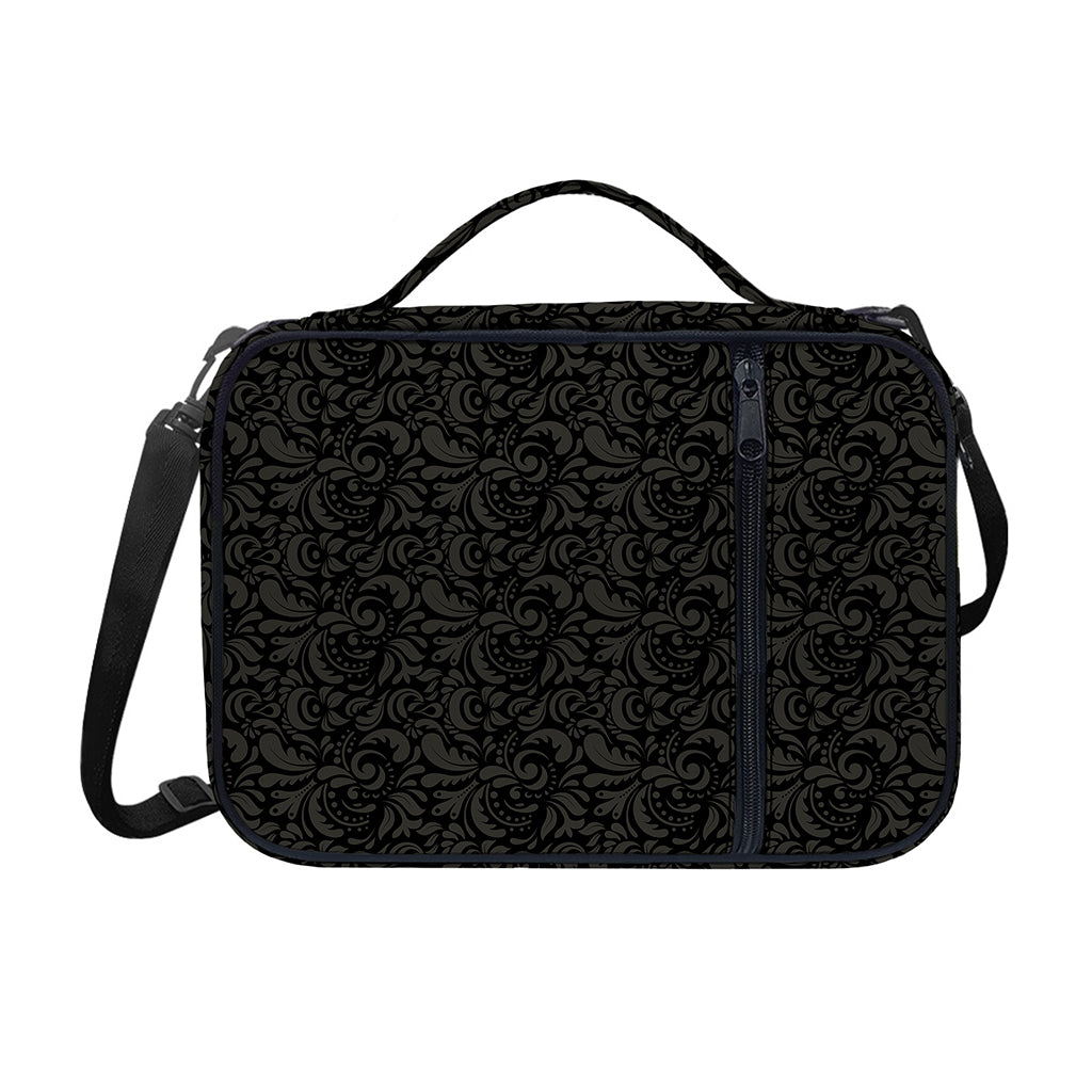Black And Grey Western Floral Print Shoulder Strap Bible Bag