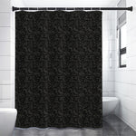 Black And Grey Western Floral Print Shower Curtain
