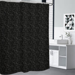 Black And Grey Western Floral Print Shower Curtain