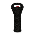 Black And Grey Western Floral Print Single Neoprene Wine Tote