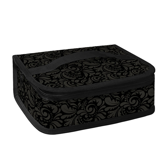 Black And Grey Western Floral Print Small Lunch Bag