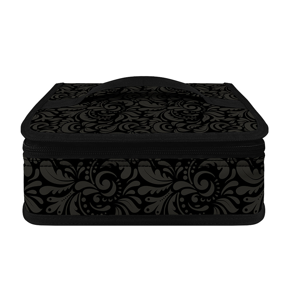 Black And Grey Western Floral Print Small Lunch Bag