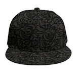Black And Grey Western Floral Print Snapback Cap