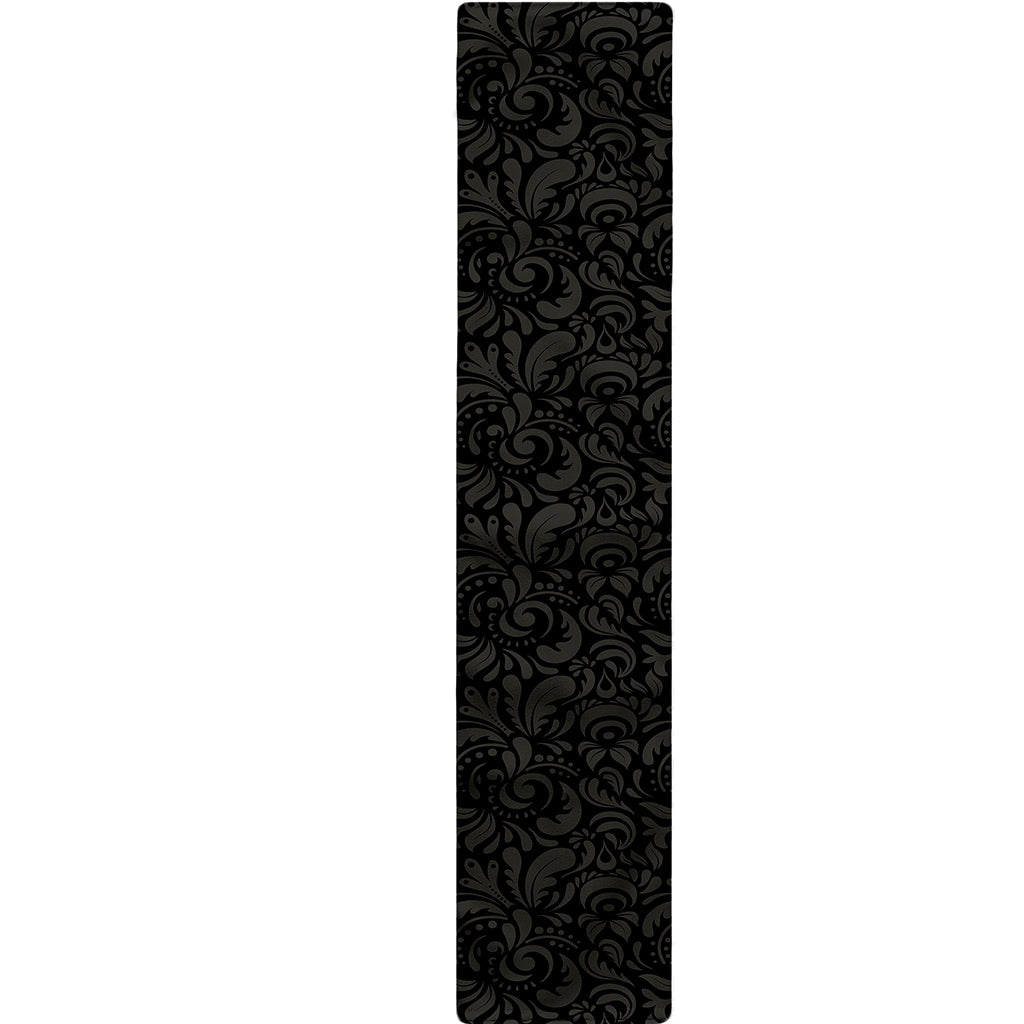 Black And Grey Western Floral Print Table Runner