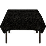 Black And Grey Western Floral Print Tablecloth
