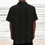 Black And Grey Western Floral Print Textured Short Sleeve Shirt