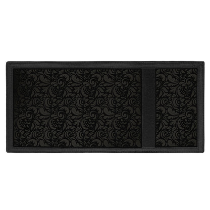 Black And Grey Western Floral Print Trifold Wallet