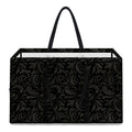 Black And Grey Western Floral Print Utility Tote Bag