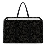 Black And Grey Western Floral Print Utility Tote Bag