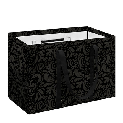 Black And Grey Western Floral Print Utility Tote Bag