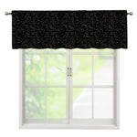 Black And Grey Western Floral Print Window Valance