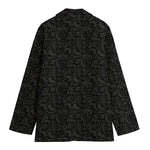 Black And Grey Western Floral Print Women's Blazer