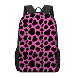Black And Hot Pink Cow Print 17 Inch Backpack