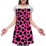 Black And Hot Pink Cow Print Adjustable Apron