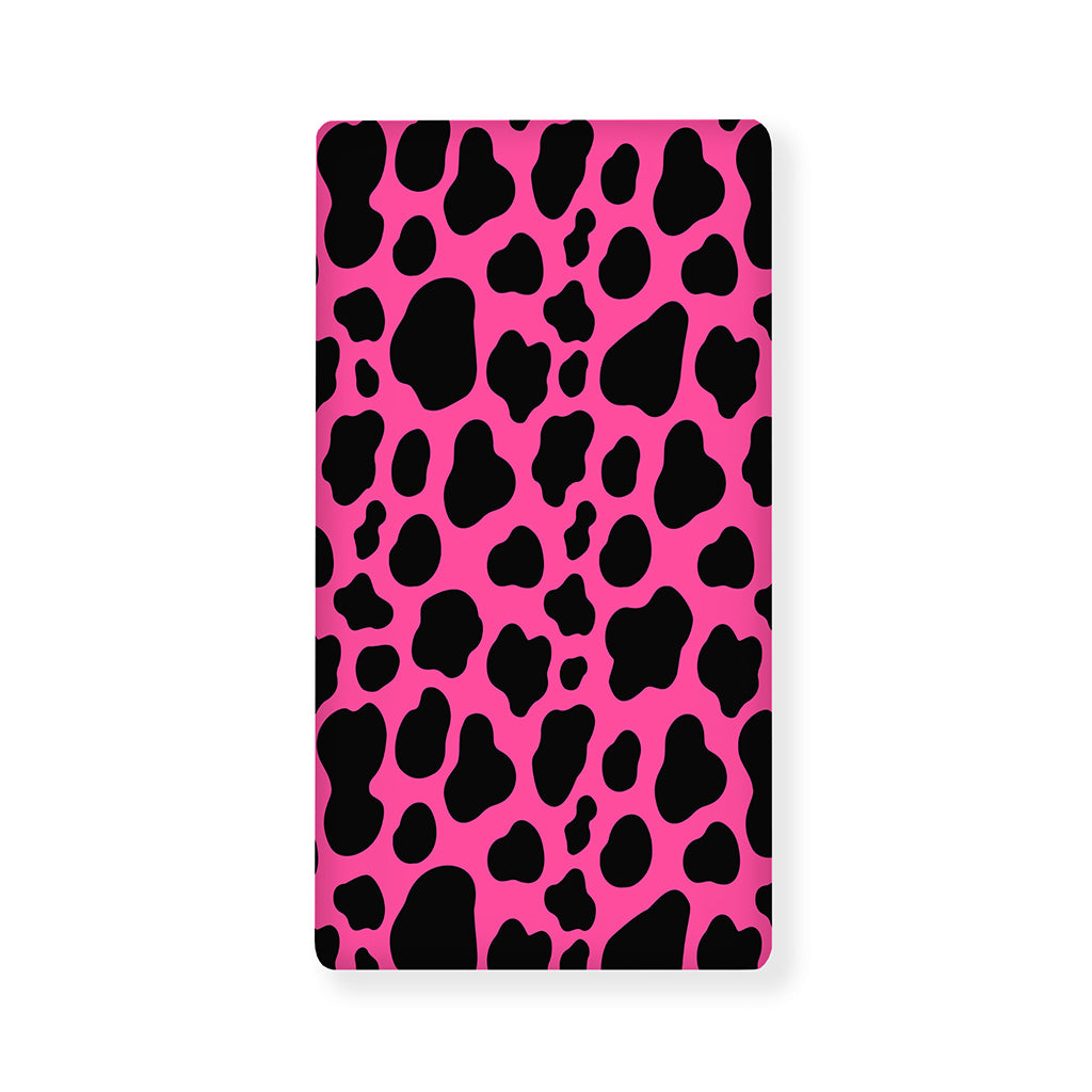 Black And Hot Pink Cow Print Baby Crib Sheet