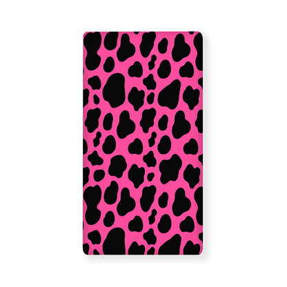 Black And Hot Pink Cow Print Baby Crib Sheet