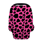 Black And Hot Pink Cow Print Baby Seat Cover